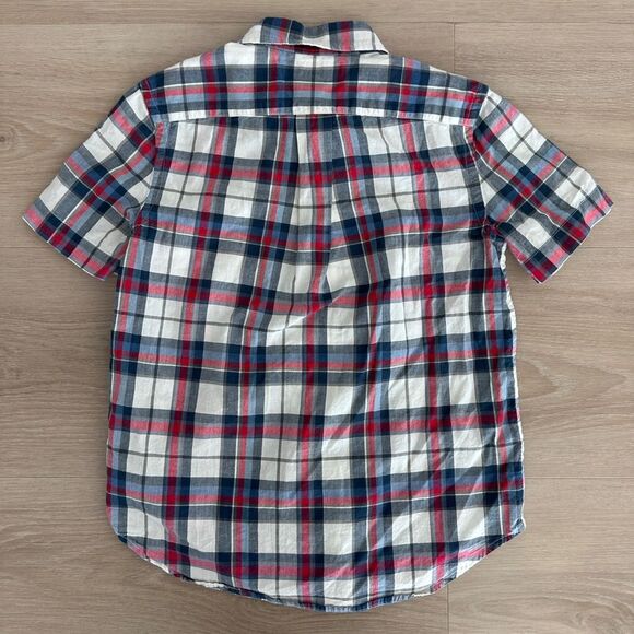 Polo Ralph Lauren Plaid Shirt Boys White Red Blue Button Up Short Sleeve, Size 8 - Picture 4 of 4